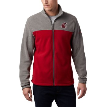 Columbia Jas Heren, Collegiate Flanker III Fleece - Washington State Grijs Rood, 84CXWUTVL